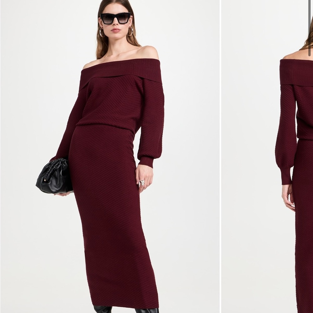 Favorite Daughter Irene Dress - Off-Shoulder Burgundy Dress
